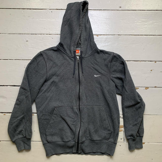 Nike Athletic Department Swoosh Grey and White Hoodie