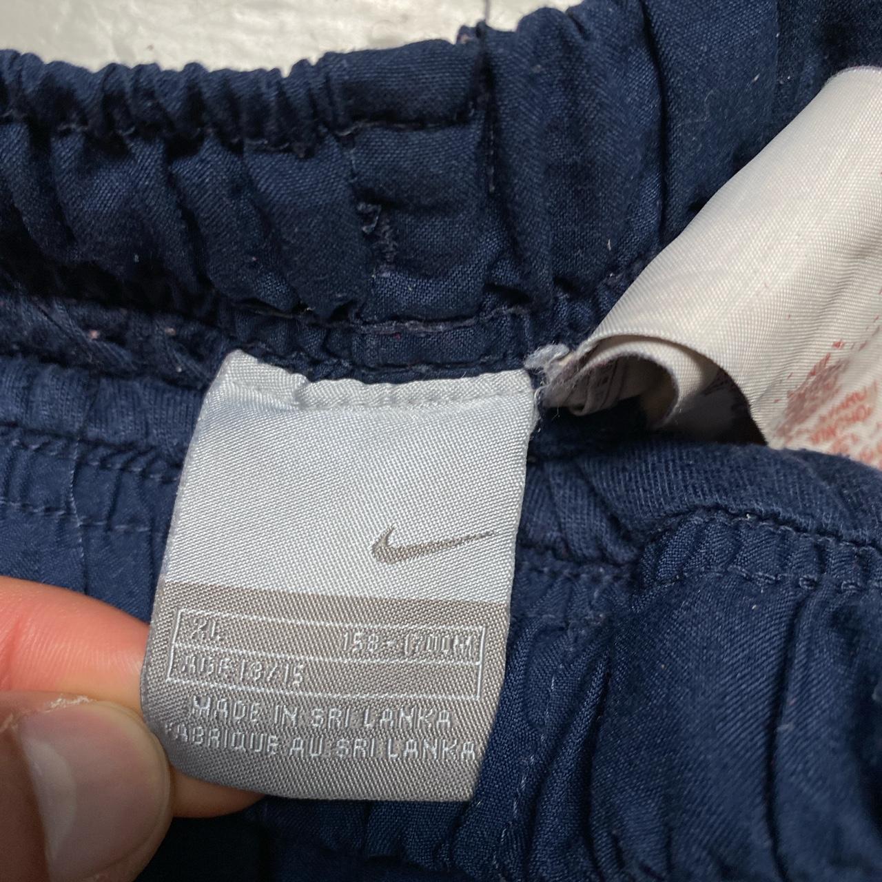 Nike Vintage Swoosh Navy and White Baggy Shell Track Pant Bottoms