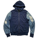 Diesel Half Denim Distressed Hoodie Jacket (M)