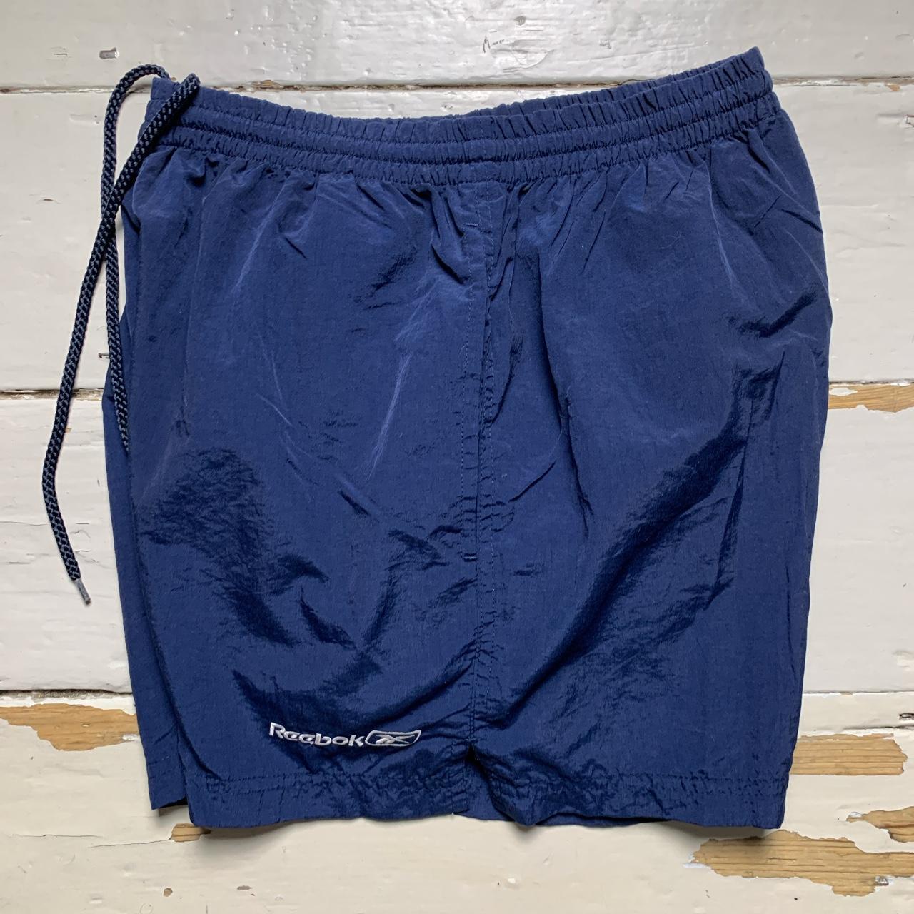 Reebok Navy and White Swim Shell Track Pant Shorts