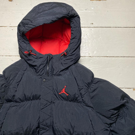 Jordan Black and Red Puffer Coat