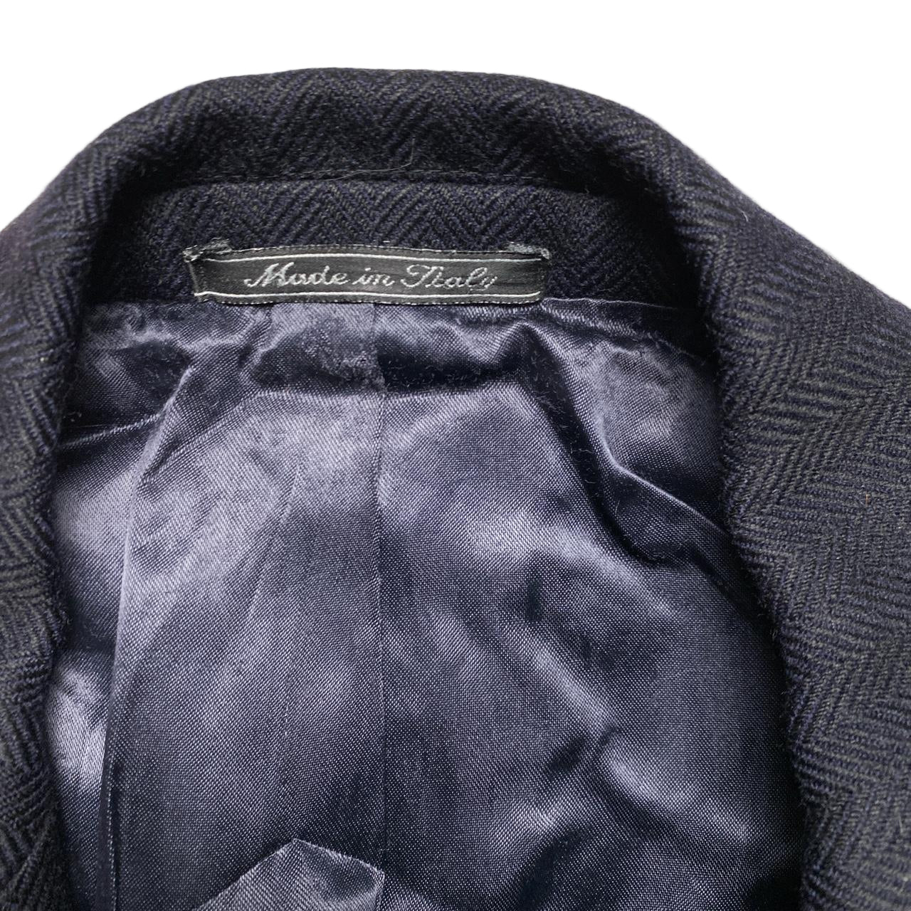 Huntsman & Sons of Saville Row Long Double Breasted Duffle Trench Coat Navy (XL)