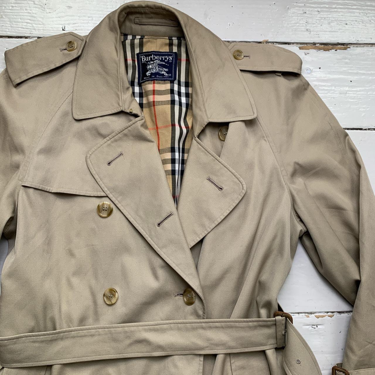 Burberrys Burberry Vintage Womens Trench Coat Jacket with Belt