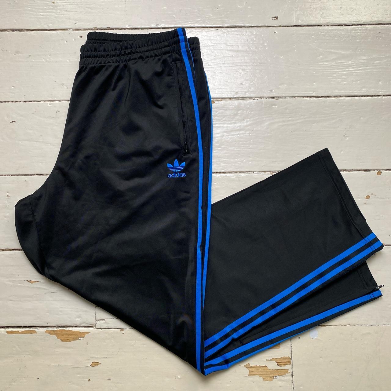 Adidas Baggy Black and Blue Track Bottoms
