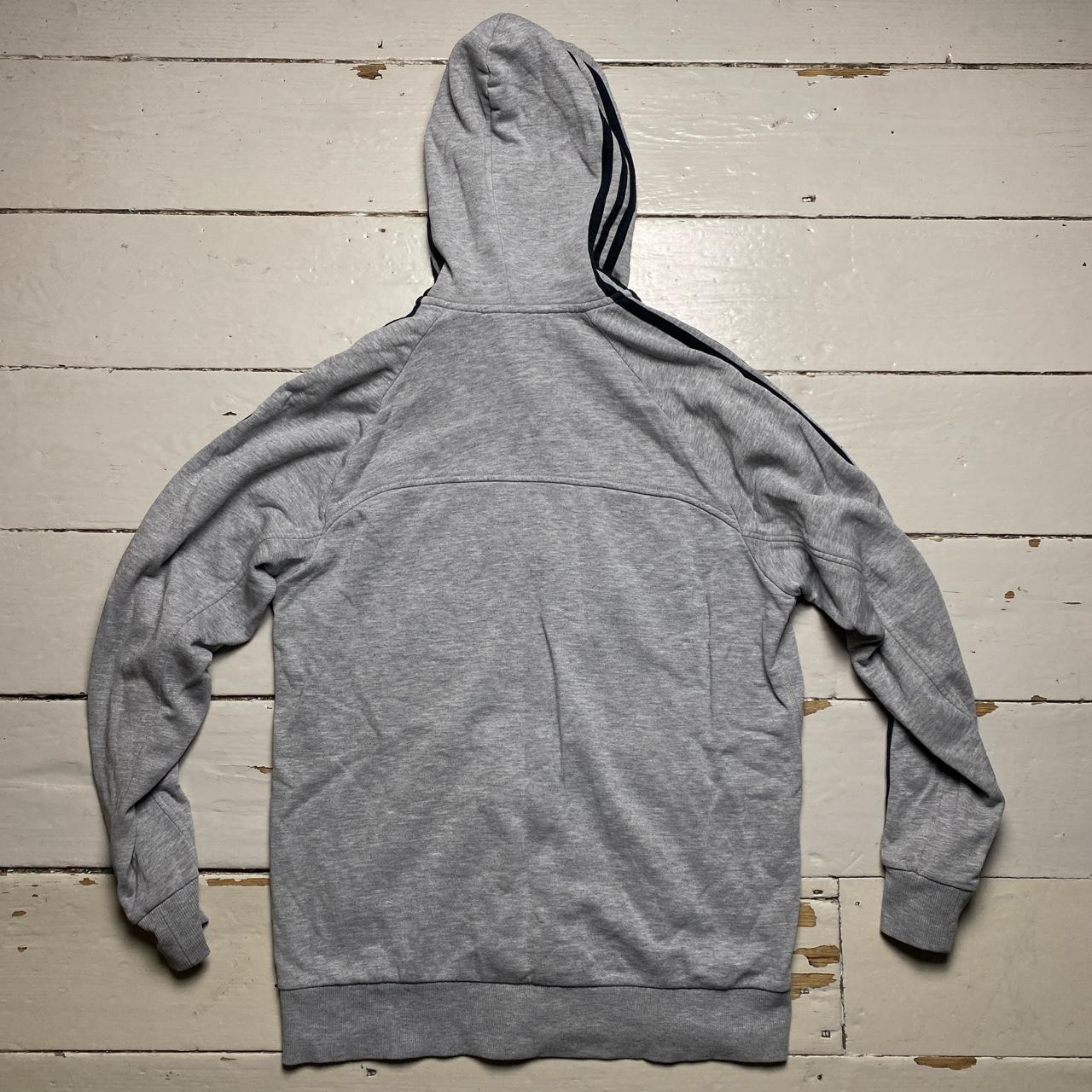 Adidas Performance Essentials Grey and Black Stripe Hoodie