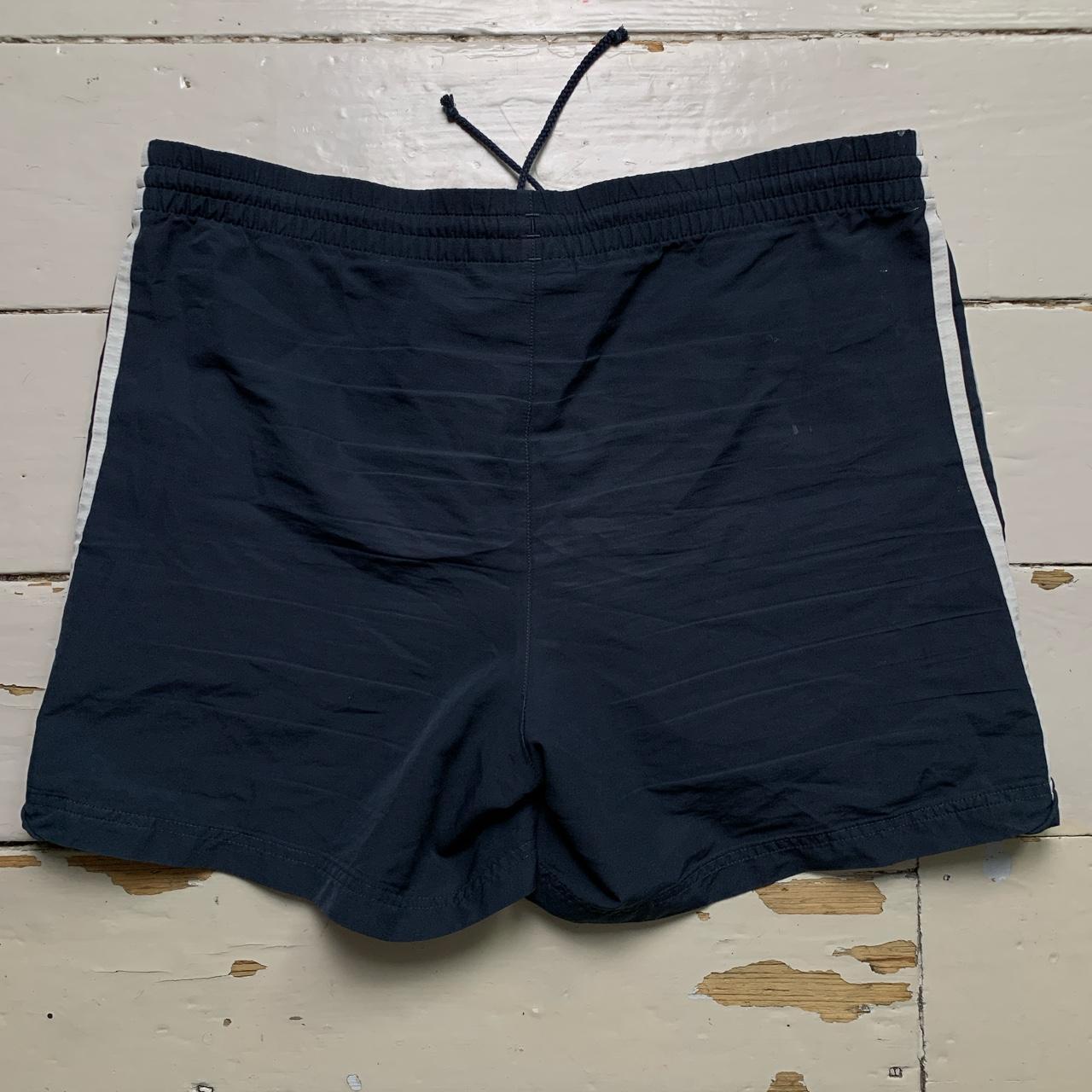 Adidas Vintage Baggy Shell Track Pant Shorts Navy and White