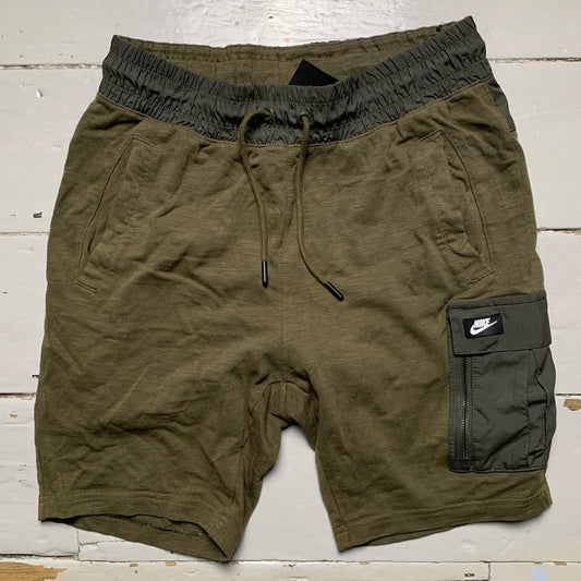 Nike Khaki and White Cargo Shorts