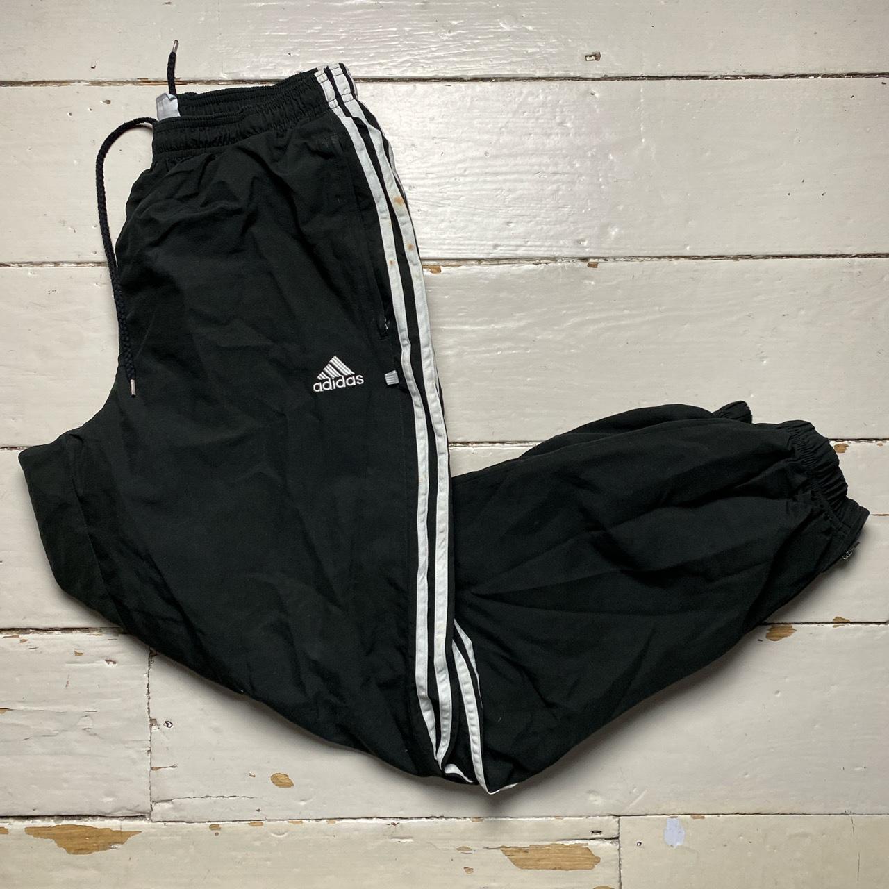 Adidas Black and White Shell Trackpant Bottoms