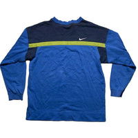 Nike Vintage 90’s Blue Navy White and Green Swoosh Jumper (S)