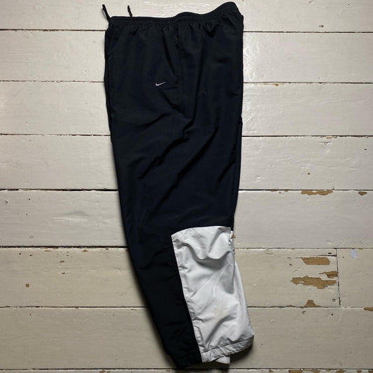 Nike Swoosh Vintage Black and White Baggy Shell Track Pant Bottoms