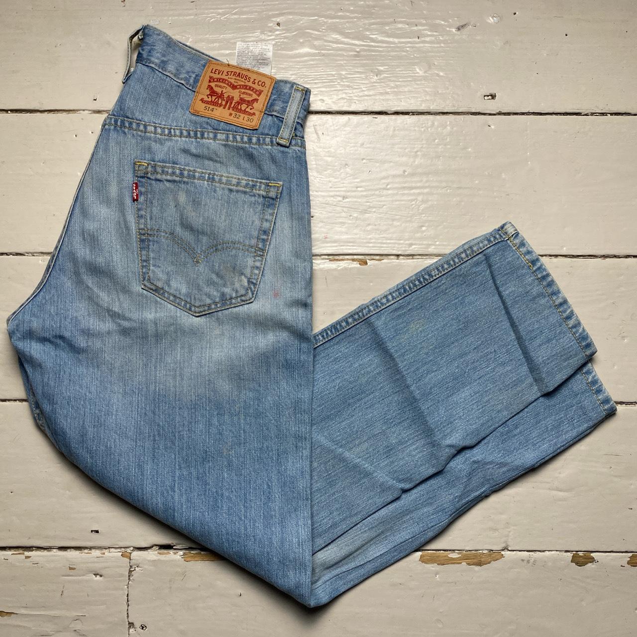 Levis 514 Light Blue Baggy Stonewashed Jeans