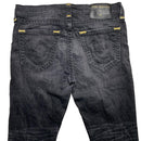 True Religion Geno Black and Gold Big Stitch Jeans (34W)