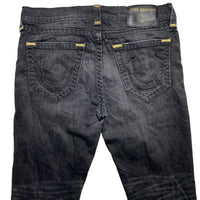 True Religion Geno Black and Gold Big Stitch Jeans (34W)