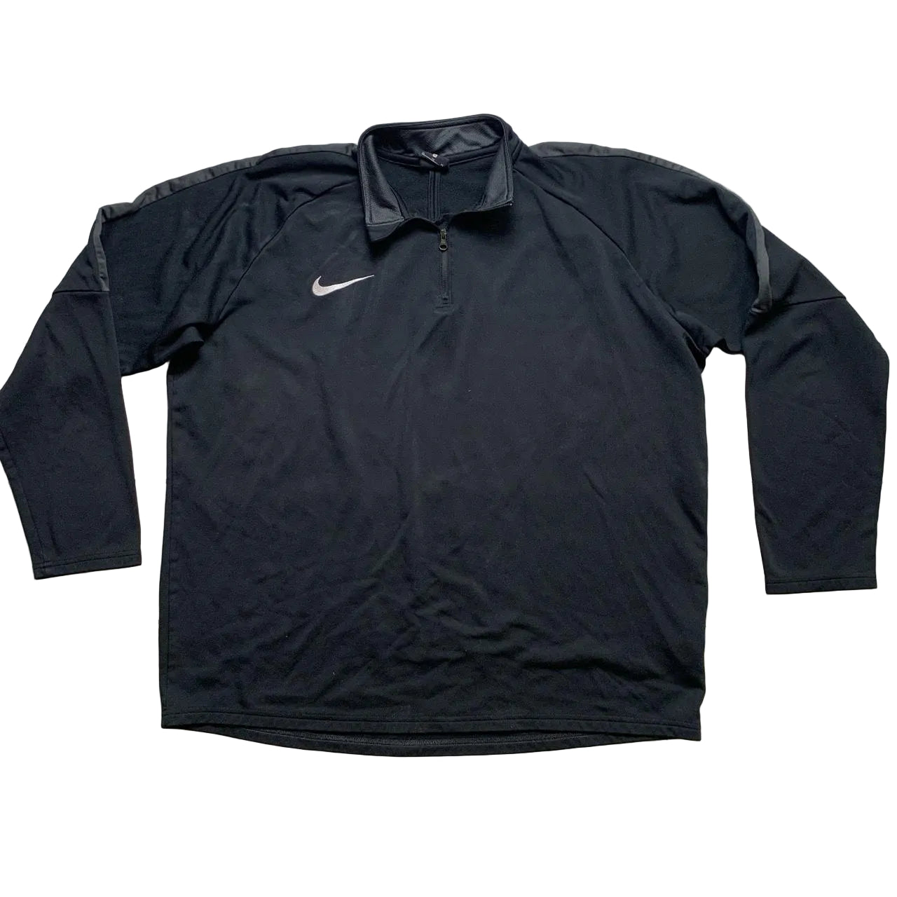 Nike Dri Fit Quarter Zip Black and White Jumper (XL)