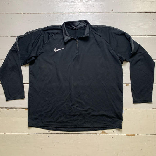 Nike Dri Fit Quarter Zip Black and White Jumper