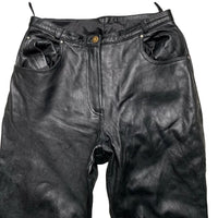 Leathermaster Womens Leather Black Trousers (12)