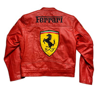 Ferrari Vintage Red Michael Schumacher 2003 Kids Leather Jacket (S)