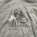 Nike Air Max Vintage Grey Black and White Embroidery Hoodie (XS)