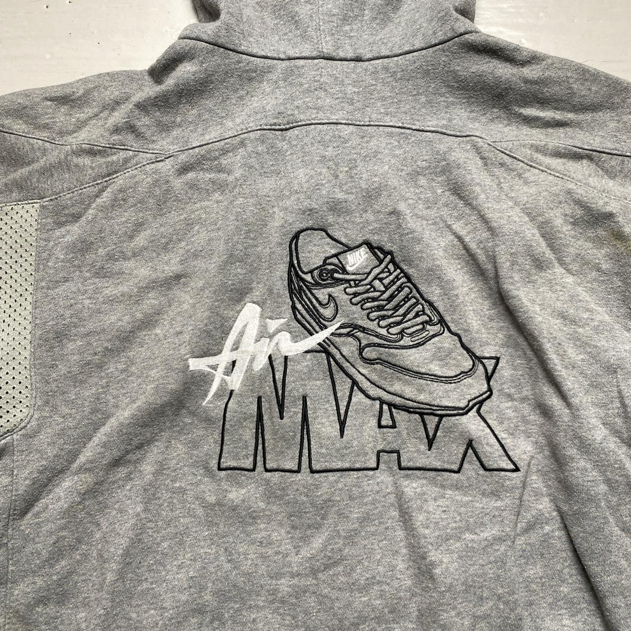Nike Air Max Vintage Grey Black and White Embroidery Hoodie