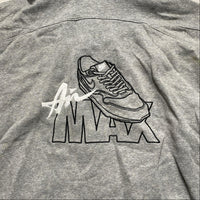 Nike Air Max Vintage Grey Black and White Embroidery Hoodie (XS)