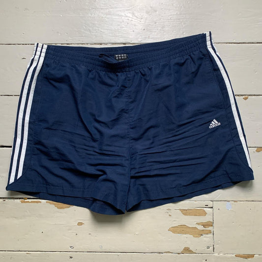 Adidas Performance Essentials Navy and White Strip Shorts