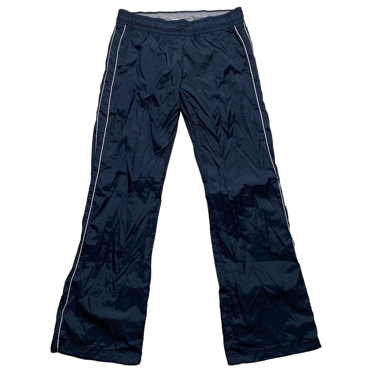 Nike Athletic Department Vintage Navy and White Shell Trackpant Bottoms (M)