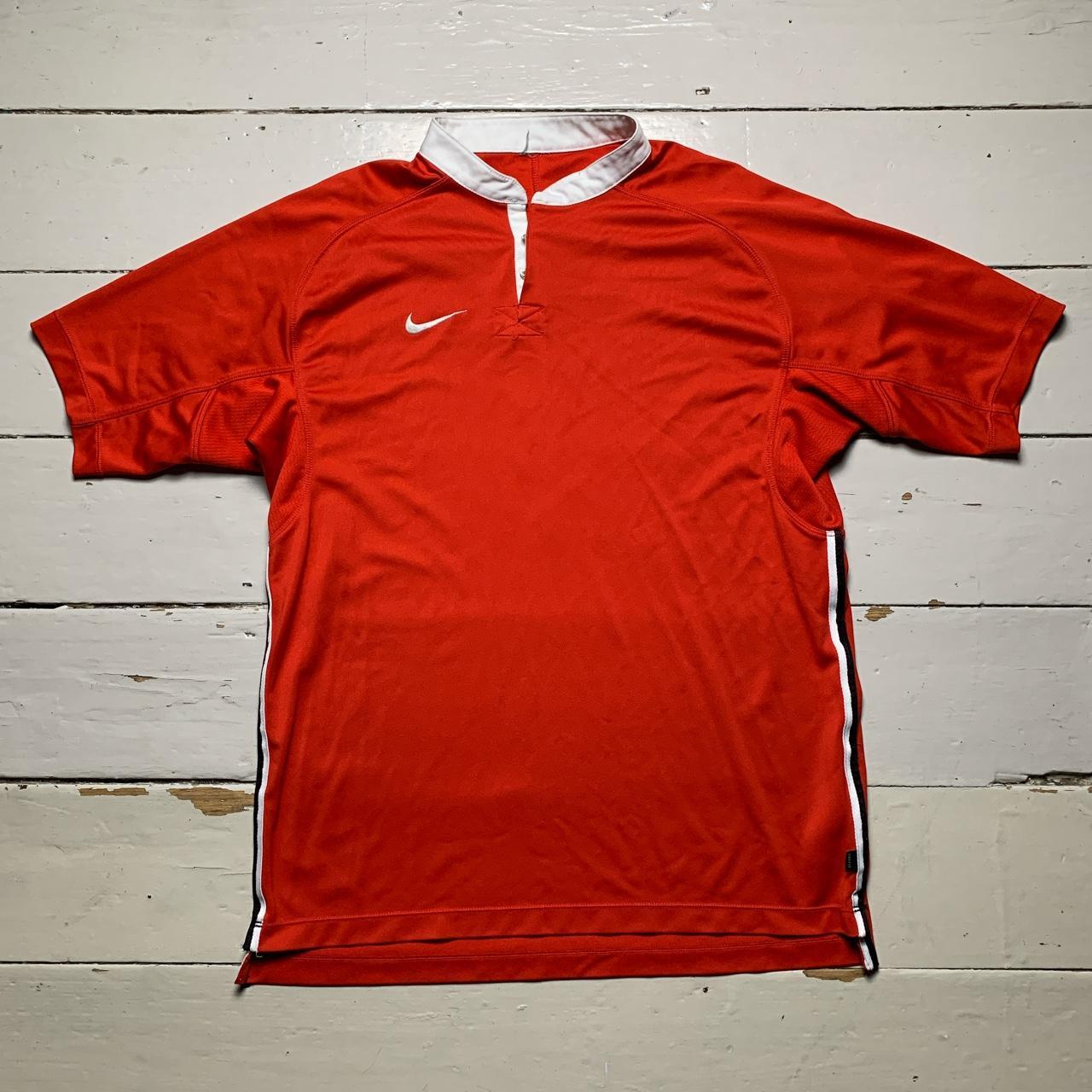 Nike Vintage Number 7 Polo Jersey Red and White