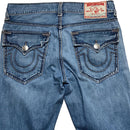 True Religion Billy Giant Big T Big Grey Stitch and Blue Jeans (33W)