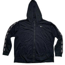 Nike Black and White Swoosh Tape Repeat Logo Hoodie (XL)
