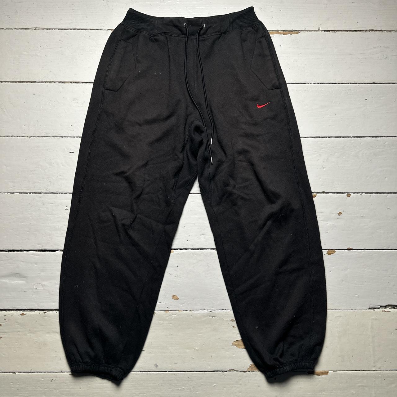 Nike Vintage Black and Red Swoosh Baggy Joggers