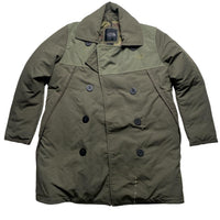 The North Face Windwall Khaki Green Camo Puffer Trench Coat (M)