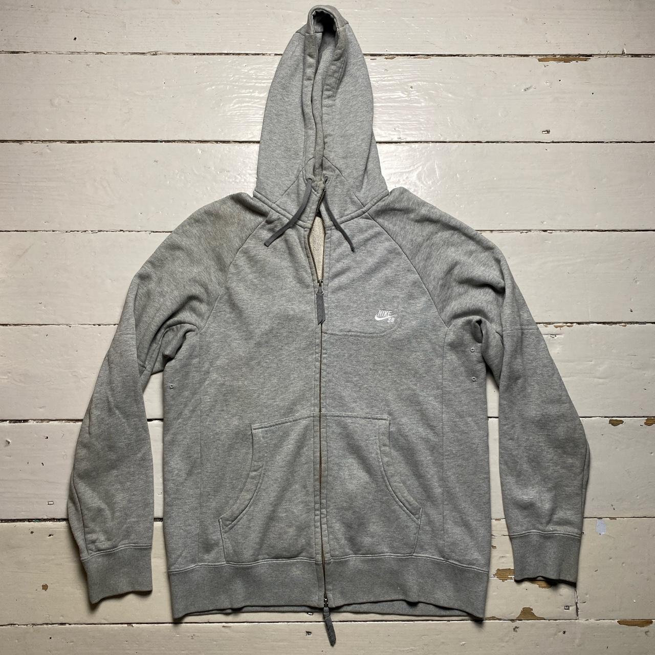 Nike SB Grey and White Hoodie