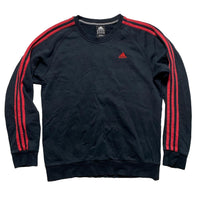 Adidas Performance Essentials Black and Red 3 Stripe Jumper (M)
