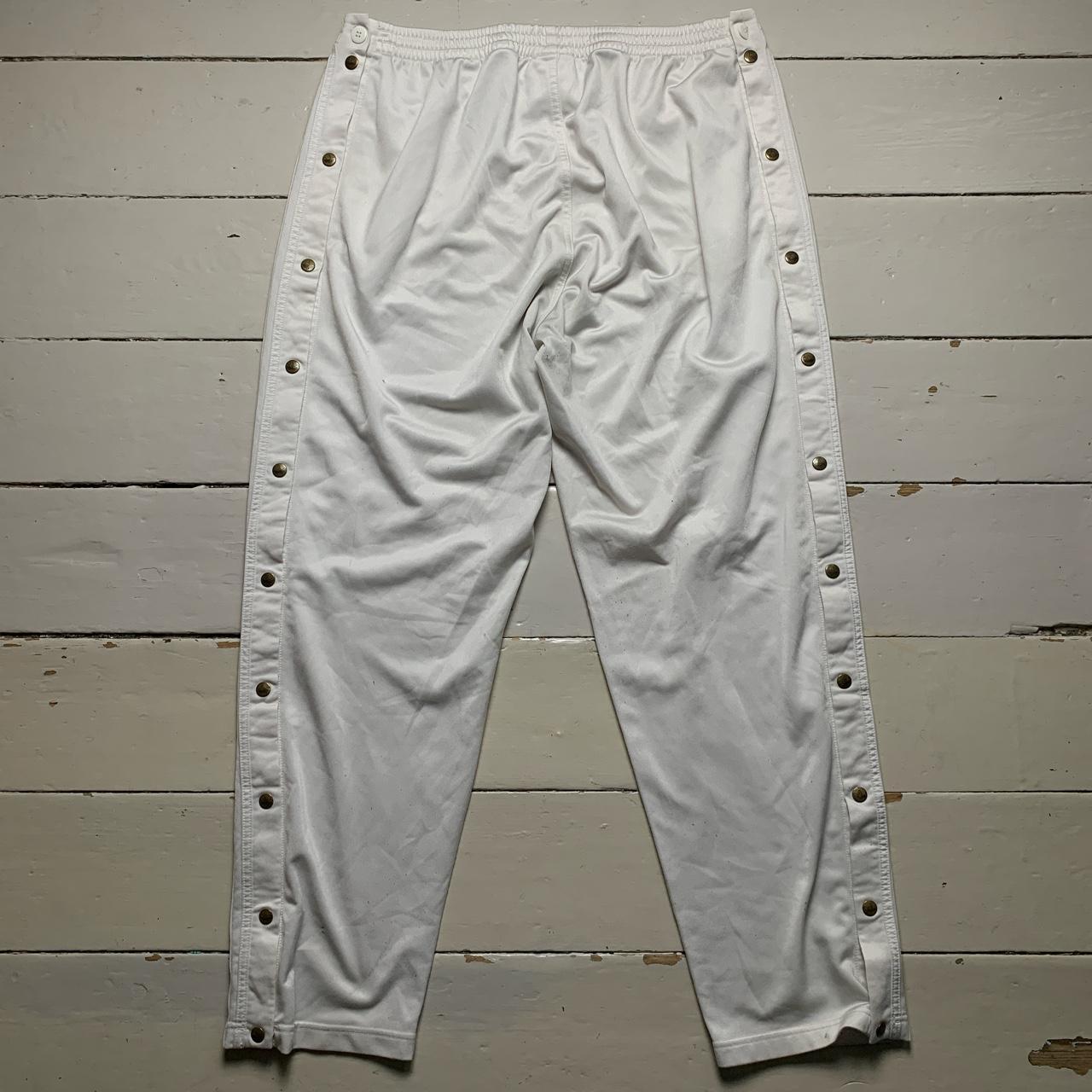 Adidas Originals Vintage Popper Track Pant Bottoms White and Gold