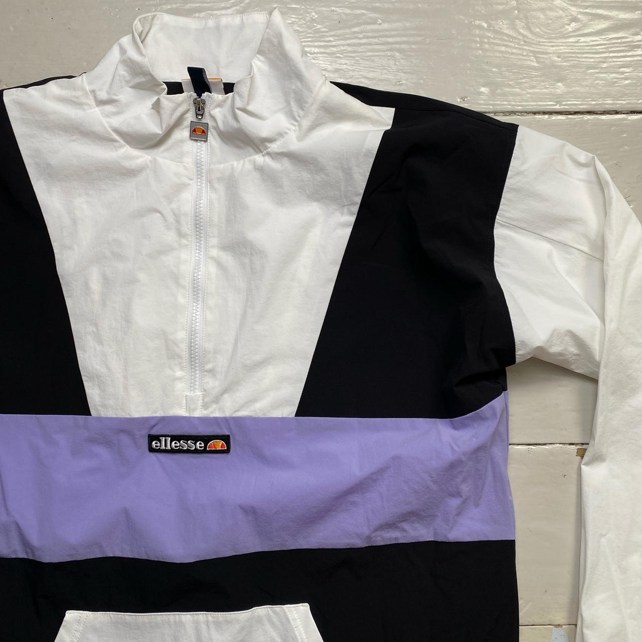 Ellesse Black Purple and White Retro Quarter Zip Jacket