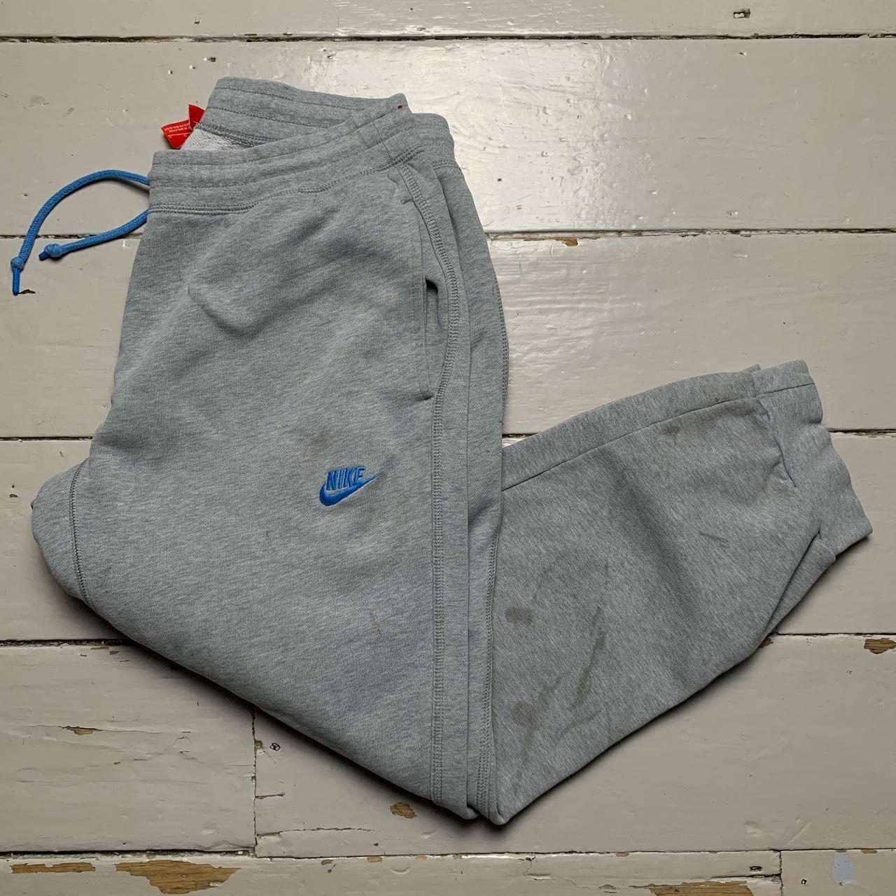 Nike Grey and Blue Vintage Baggy Joggers