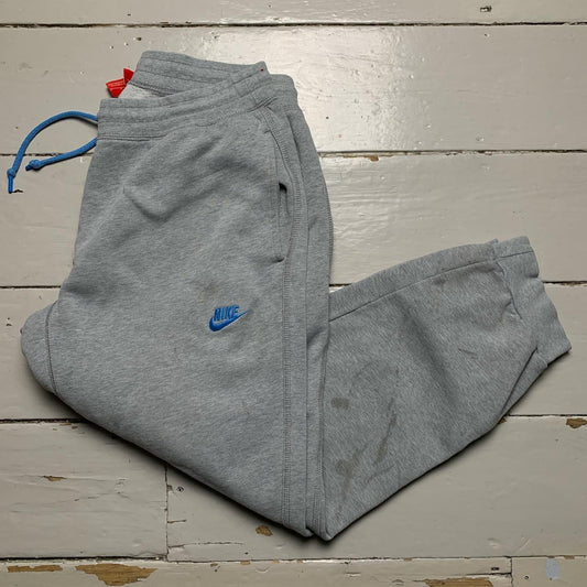 Nike Grey and Blue Vintage Baggy Joggers