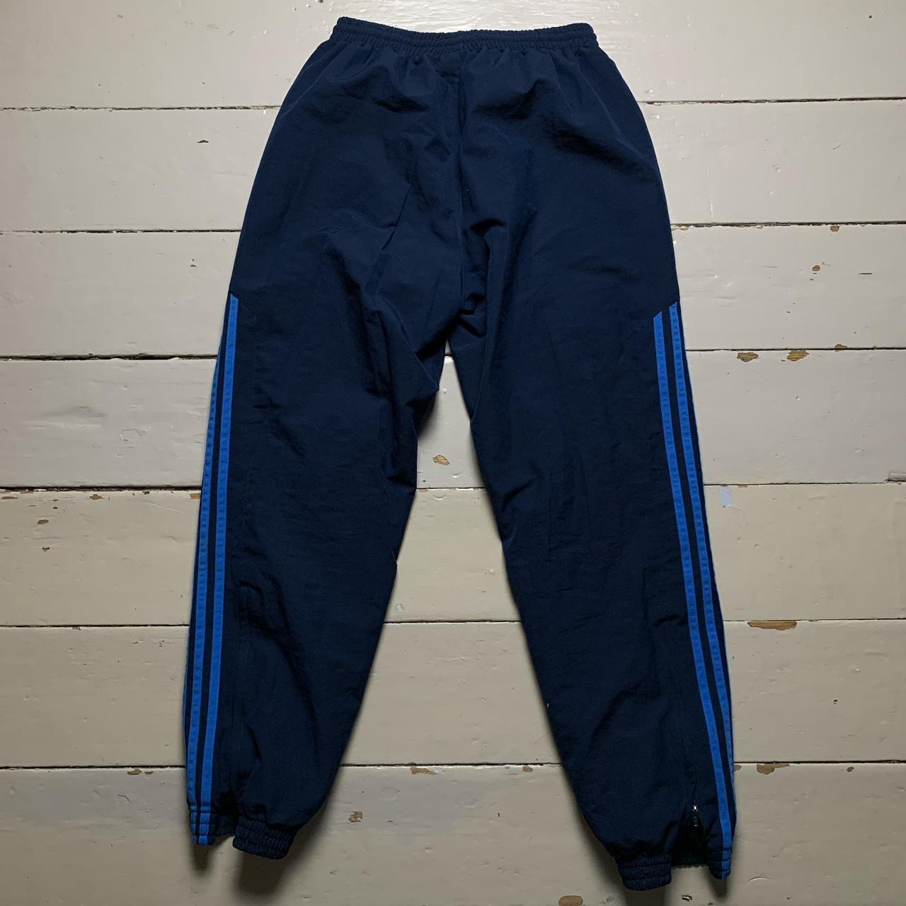 Adidas Vintage Baggy Navy and Blue Shell Track Pant Bottoms