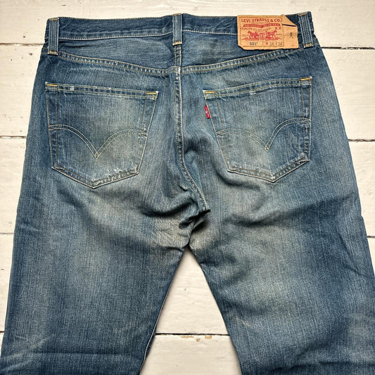 Levis 501 Navy Stonewashed Vintage Baggy Jeans