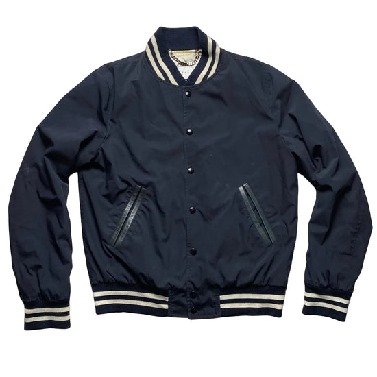 Sandro Navy and White Bomber Jacket (M)