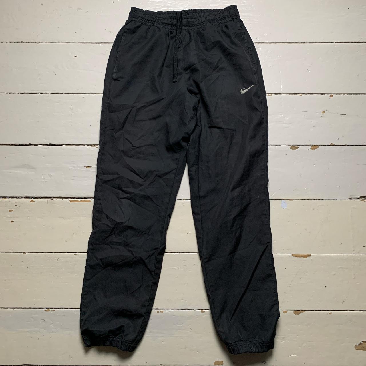 Nike Swoosh Baggy Black and White Shell Bottoms