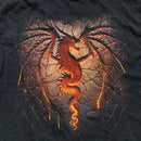 Spiral Dragon Flames y2k Grunge T Shirt (XL)