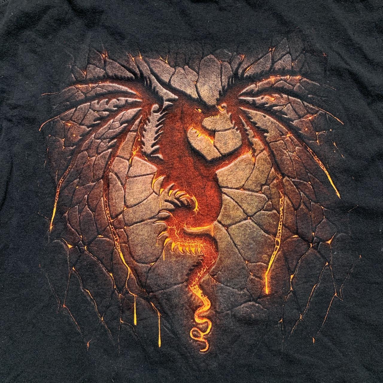 Spiral Dragon Flames y2k Grunge T Shirt