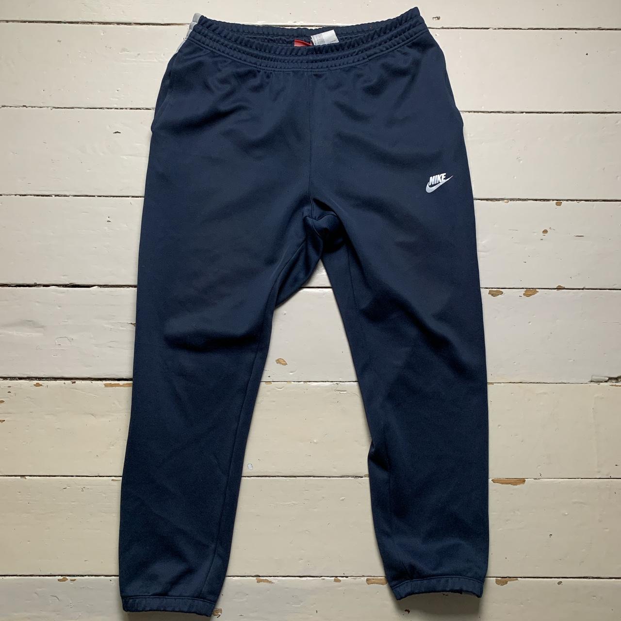 Nike Navy and Grey Track Pant Bottoms