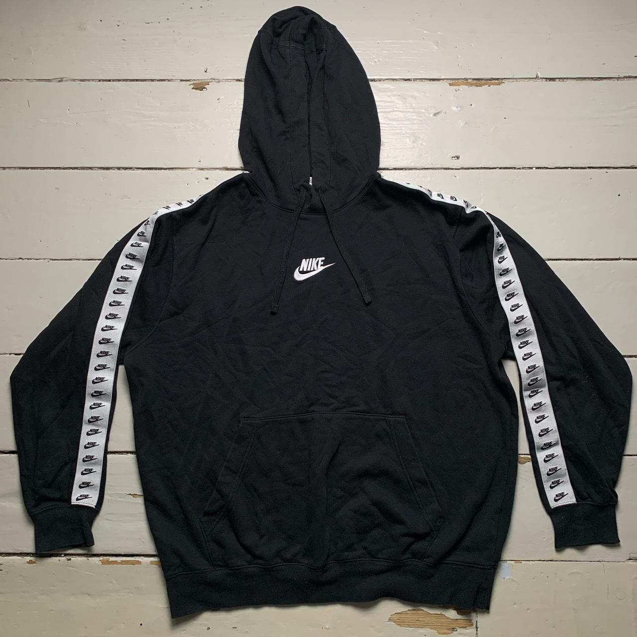 Nike Swoosh Multi Swoosh Tape Black and White Hoodie