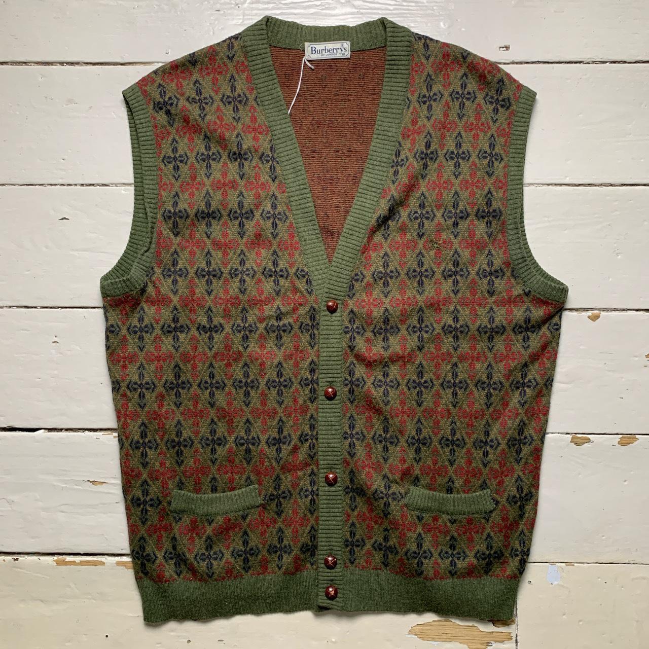 Burberrys Vintage Knit Cardigan Vest Gilet Jumper