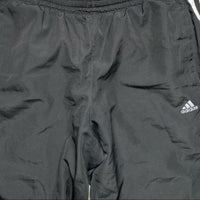 Adidas Black and White 3 Stripe Shell Trackpant Shorts (M)