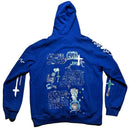 Cult Saint John Blue and White Hoodie (XL)