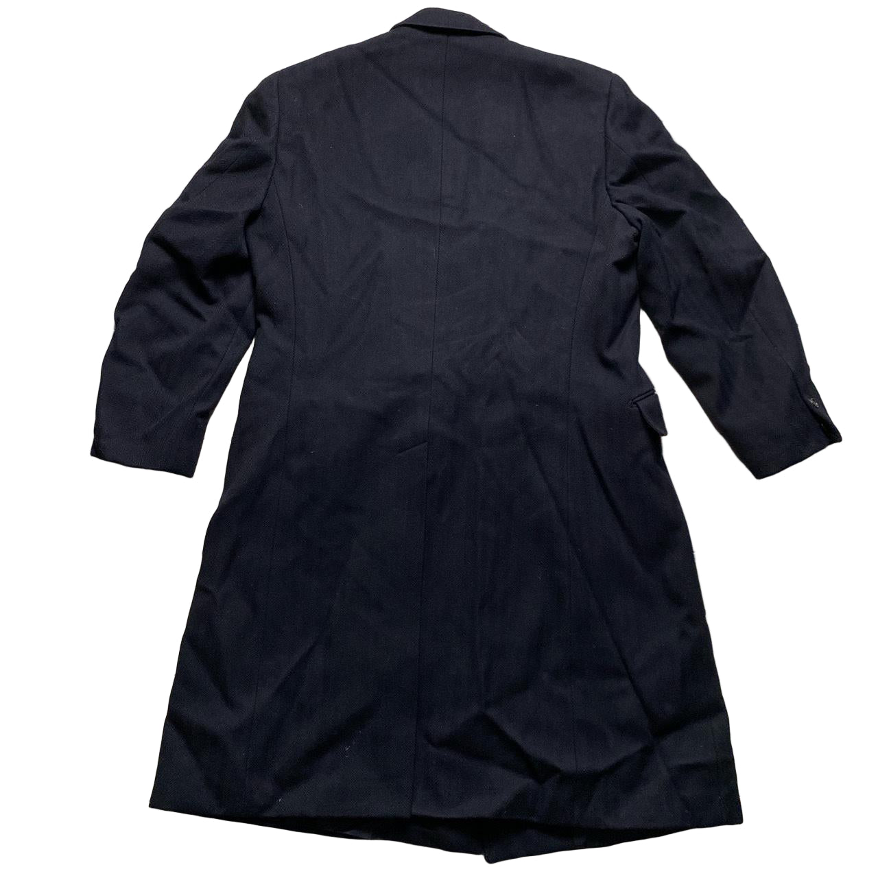 Huntsman & Sons of Saville Row Long Double Breasted Duffle Trench Coat Navy (XL)