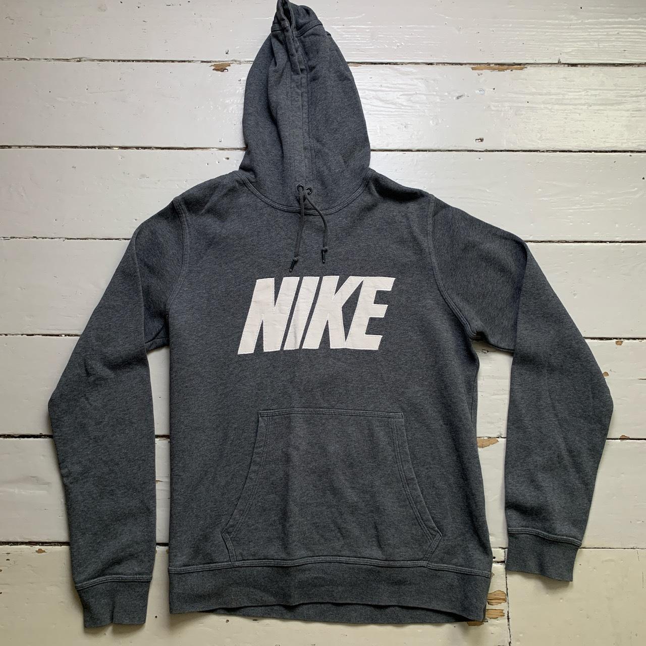 Nike Club Spellout Grey and White Hoodie